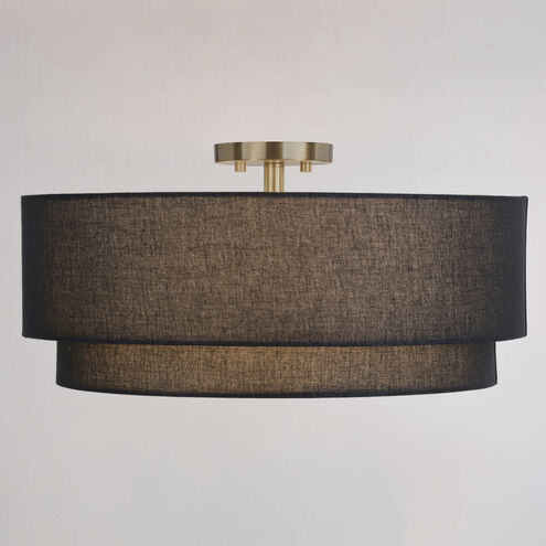 Burnaby LED 20.5 inch Matte Brass Semi-Flush Mount Ceiling Light