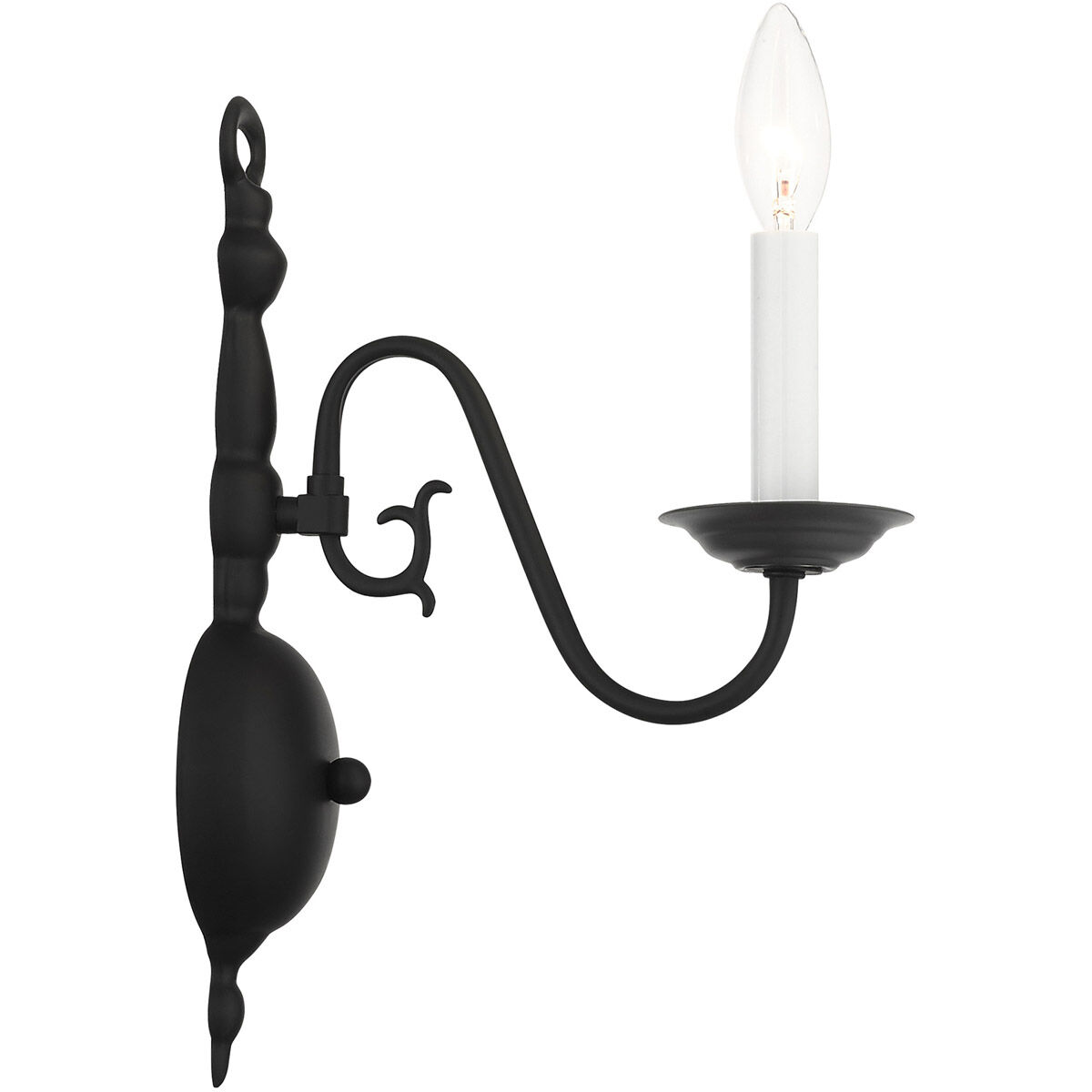 Williamsburg 1 Light 4 inch Black Sconce Wall Light