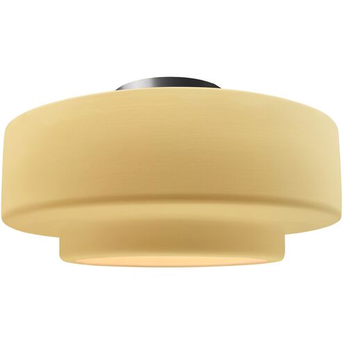 Radiance LED 16.5 inch Muted Yellow and Brushed Nickel Semi Flush Ceiling Light