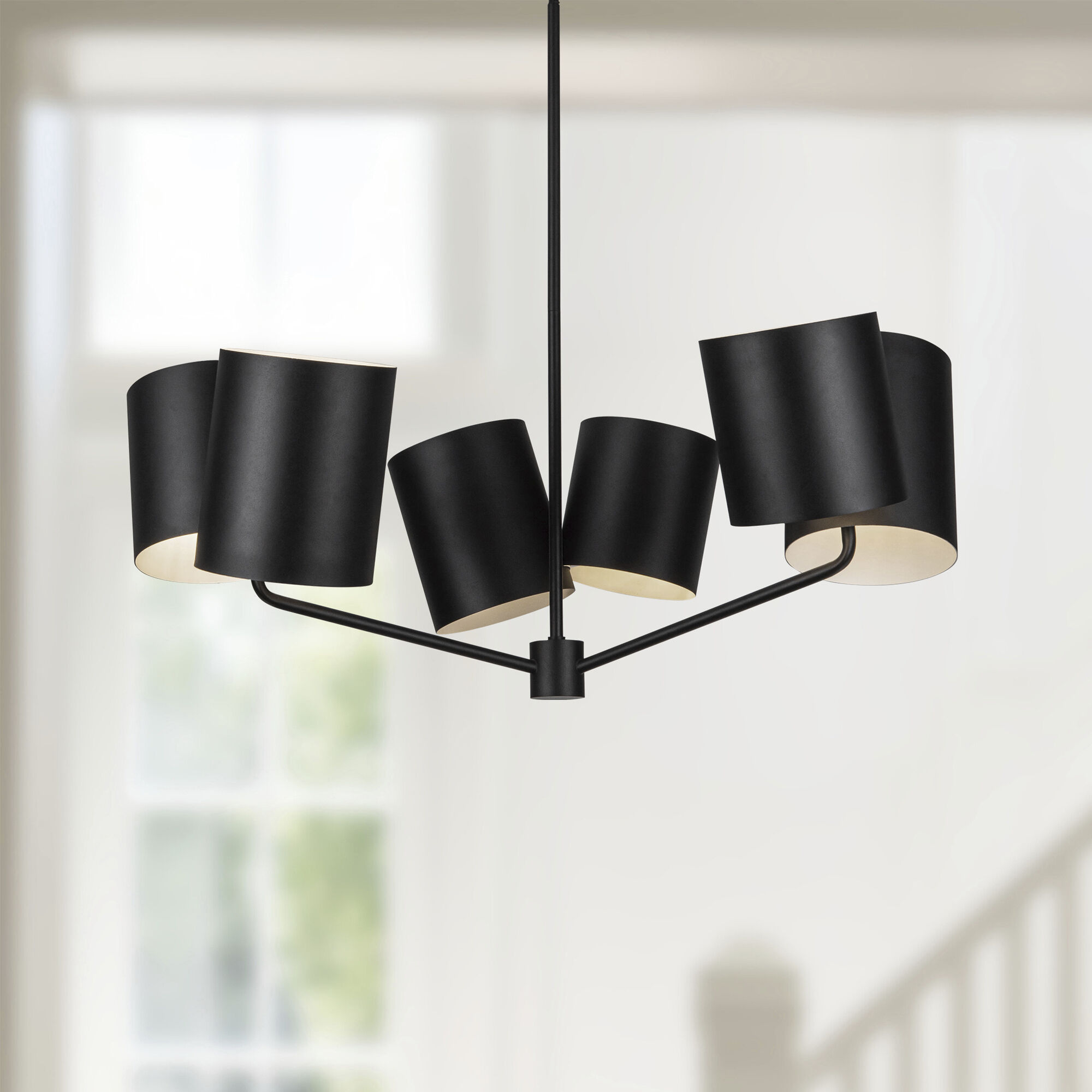 Keiko 6 Light 30.5 inch Black Chandelier Ceiling Light