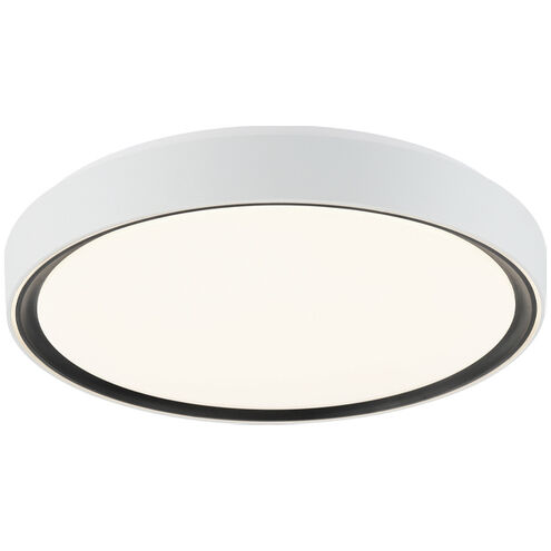 Alamus LED 19.13 inch Aged Gold Brass and White Flush Mount Ceiling Light in White and Black