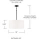 Alan 3 Light 18 inch Matte Black Pendant Ceiling Light
