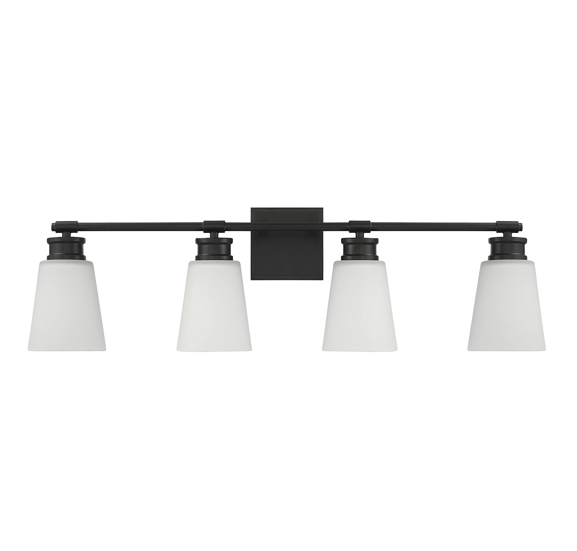 Contemporary 4 Light 31 inch Matte Black Bathroom Vanity Light Wall Light