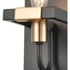 Heathrow 1 Light 5 inch Matte Black with Satin Brass Vanity Light Wall Light