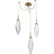 Rock Crystal LED 13.5 inch Novel Brass Swag Multi-Pendant Ceiling Light in Chilled Clear, 2700K LED