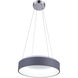 Arenal LED 18 inch Grey and White Drum Shade Pendant Ceiling Light in Gray and White