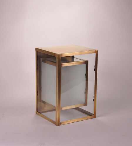 Waterford 1 Light 8 inch Dark Antique Copper Wall Lantern Wall Light in Seedy Marine Glass