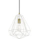 Knox 1 Light 12 inch Textured White with Antique Brass Accents Pendant Ceiling Light