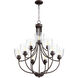 Enclave 9 Light 27 inch Oiled Bronze Chandelier Ceiling Light in Clear Seeded