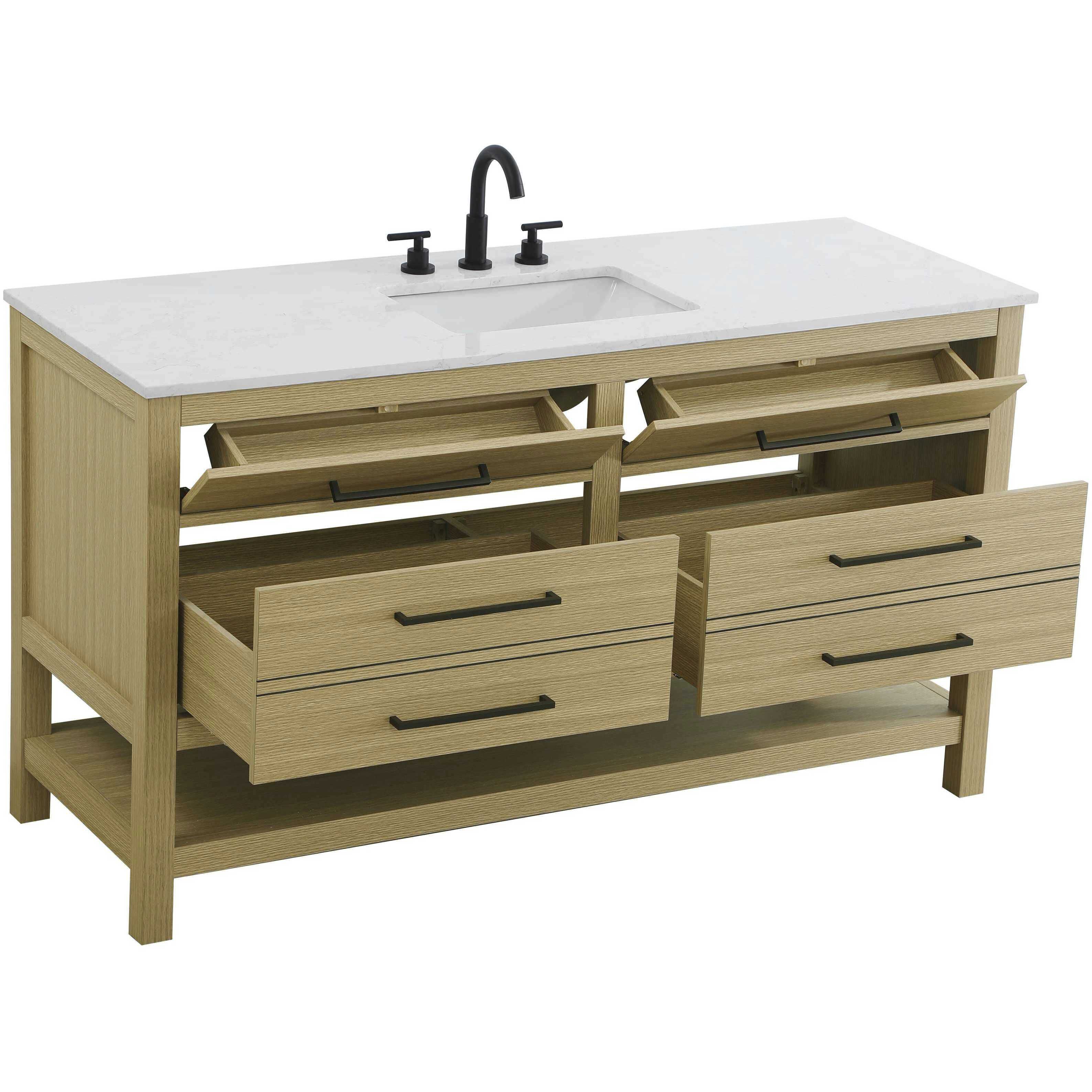 Karson 60 X 34 inch Honey Brown Bathroom Vanity Cabinet