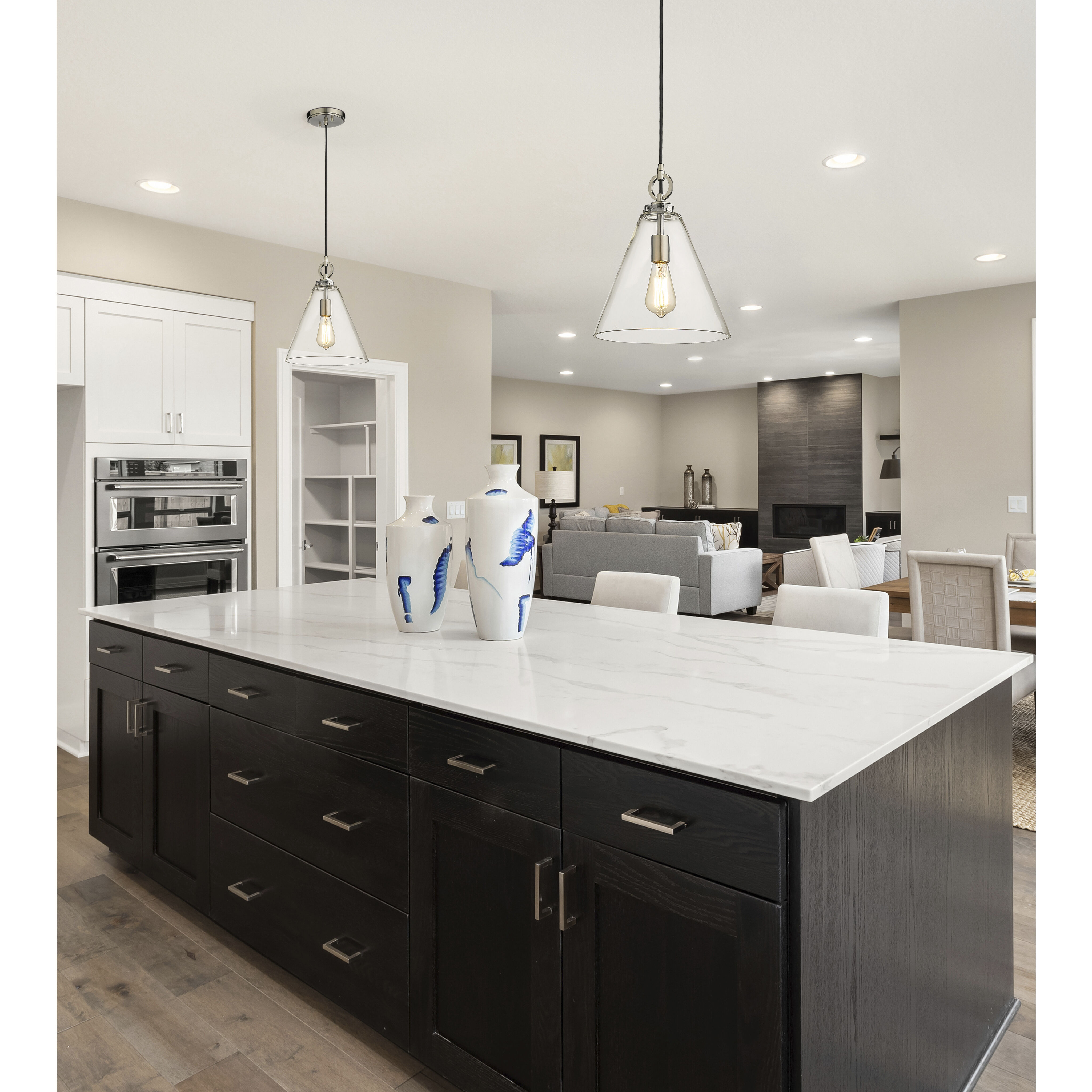 Harper 1 Light 11.5 inch Brushed Nickel Pendant Ceiling Light