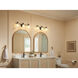 Erma 3 Light 23 inch Black Bath Vanity Light Wall Light, 3 Arm
