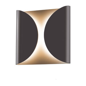Folds LED 8 inch Textured Bronze Indoor-Outdoor Sconce, Inside-Out