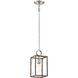 Country Estates 1 Light 6.5 inch Sun Faded Wood/Brushed Nickel Pendant Ceiling Light