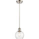 Ballston Athens 1 Light 6 inch Brushed Satin Nickel Mini Pendant Ceiling Light in Seedy Glass
