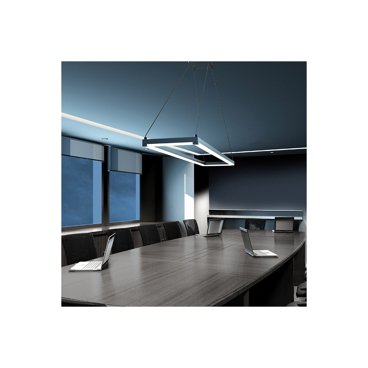 Sonneman 2789.25 Stix Rectangle LED 47 inch Satin Black Pendant Ceiling Light