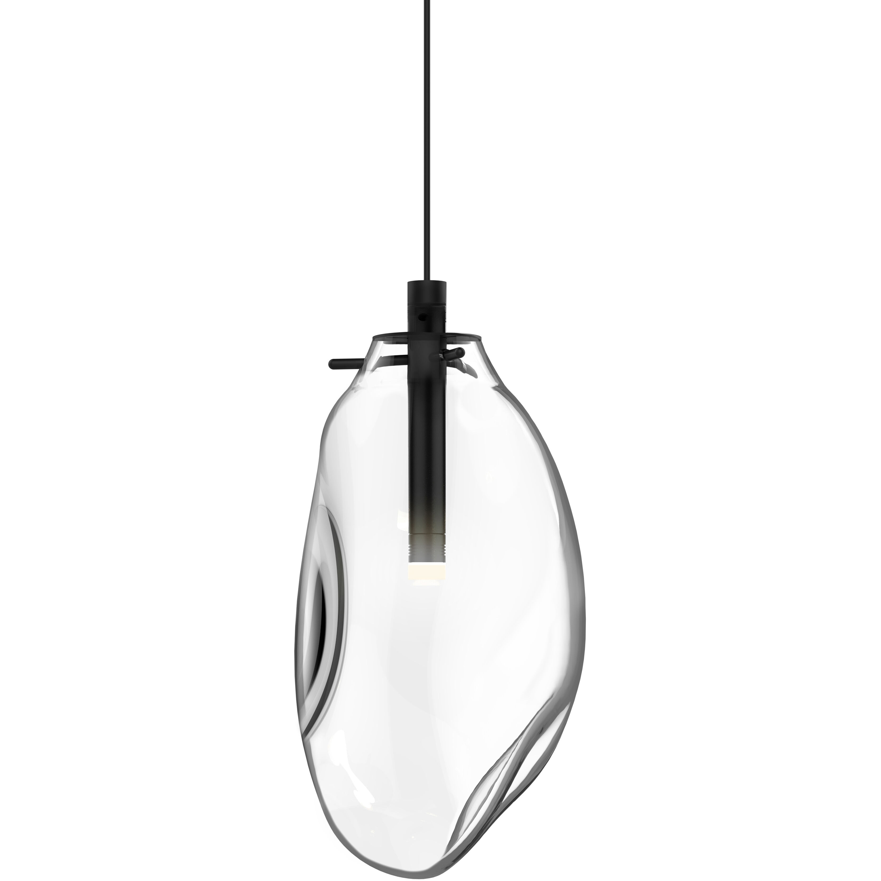 Liquid LED 6 inch Satin Black Pendant Ceiling Light in Clear Glass