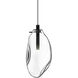 Liquid LED 6 inch Satin Black Pendant Ceiling Light in Clear Glass