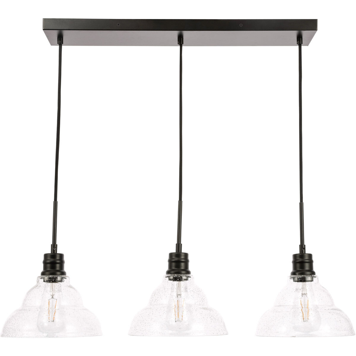 Clive 3 Light 35 inch Black Pendant Ceiling Light
