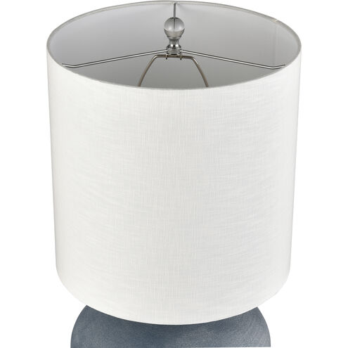 Skye 28 inch 9 watt Frosted Blue with Clear and Polished Nickel Table Lamp Portable Light