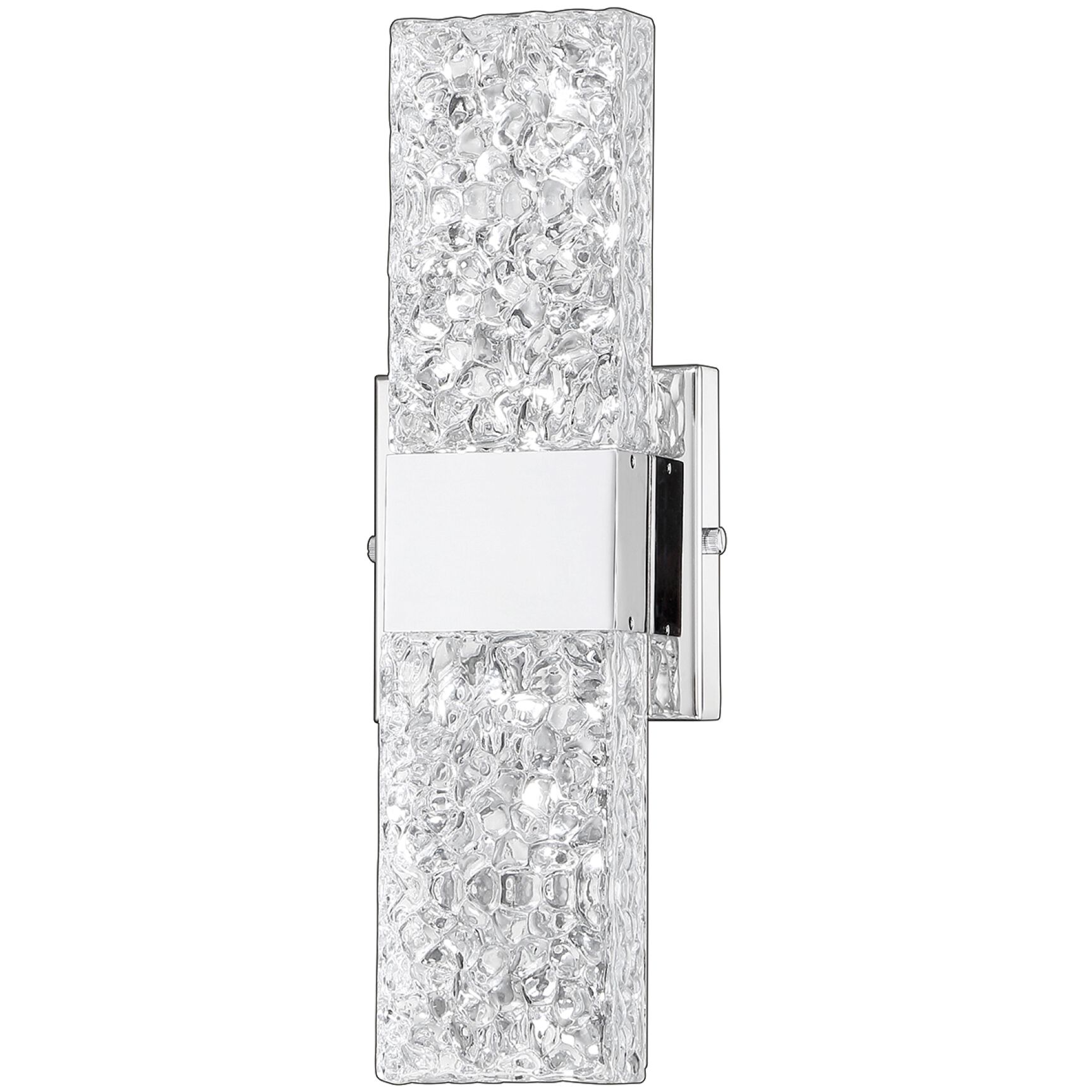 Glacier 2 Light 4.75 inch Chrome Vanity Light Wall Light in Icelandic Rock