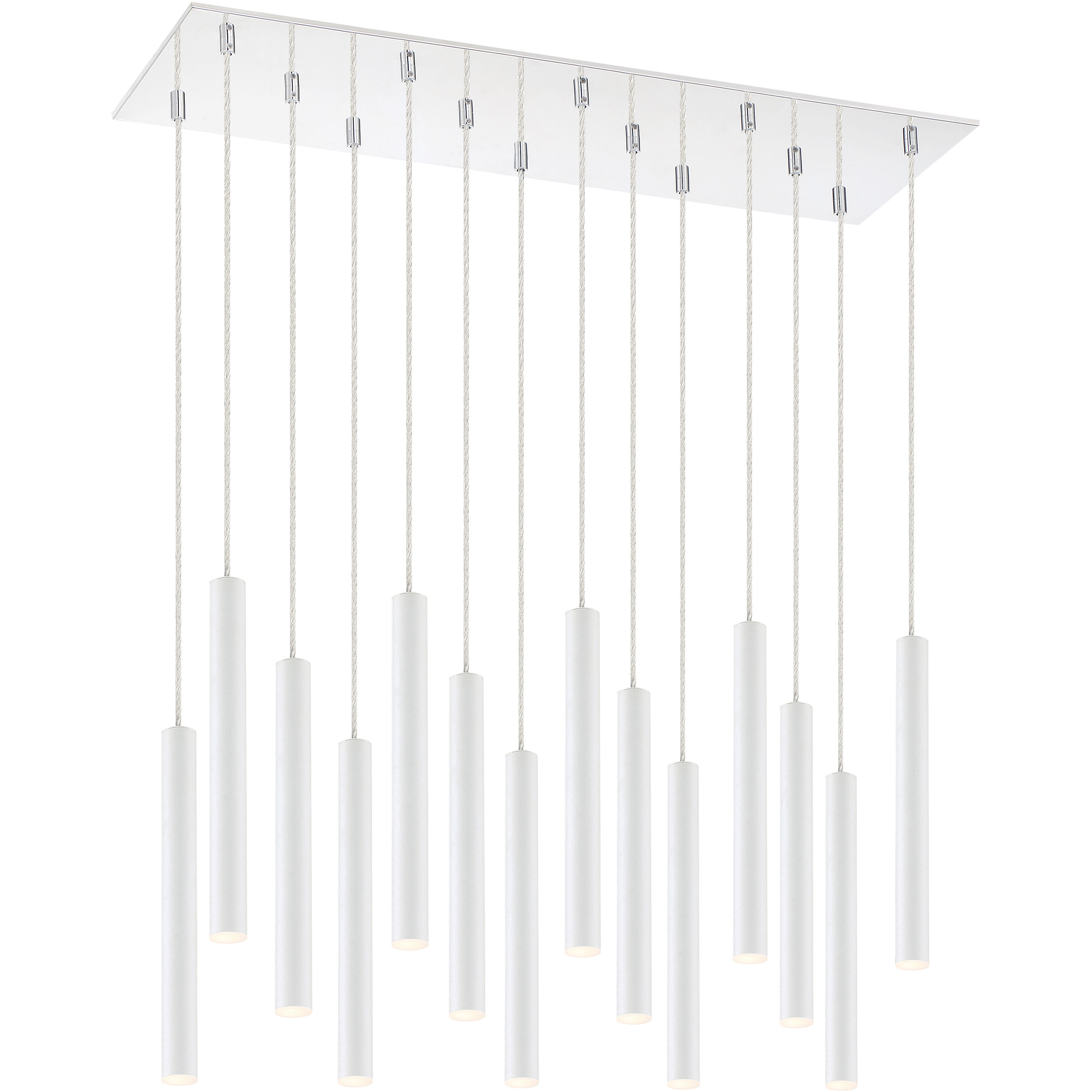 Forest LED 9.75 inch Chrome Chandelier Ceiling Light in 37, Matte White Steel, 14