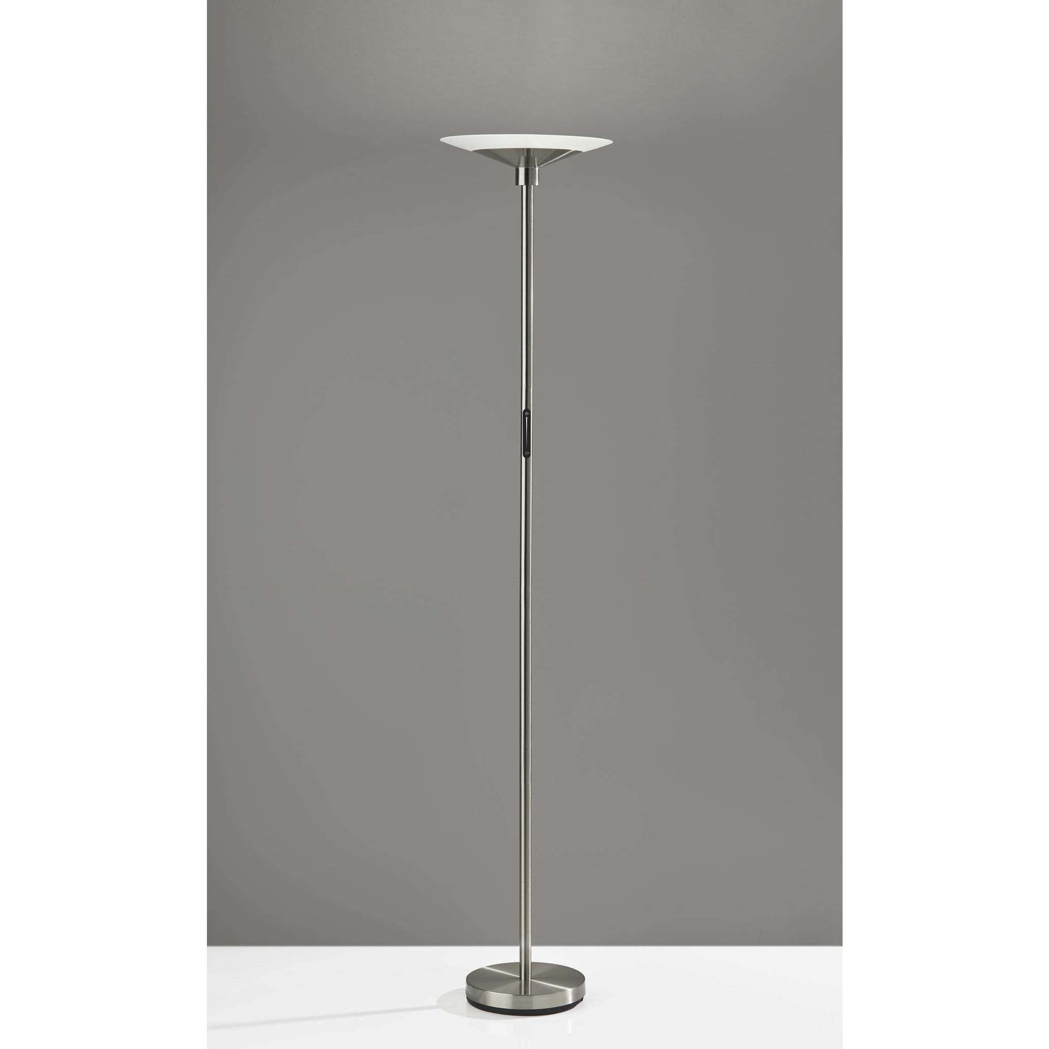 Solar 71 inch 24.00 watt Brushed Steel LED Torchiere Portable Light