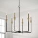 Avant 6 Light 29 inch Aged Brass and Black Chandelier Ceiling Light