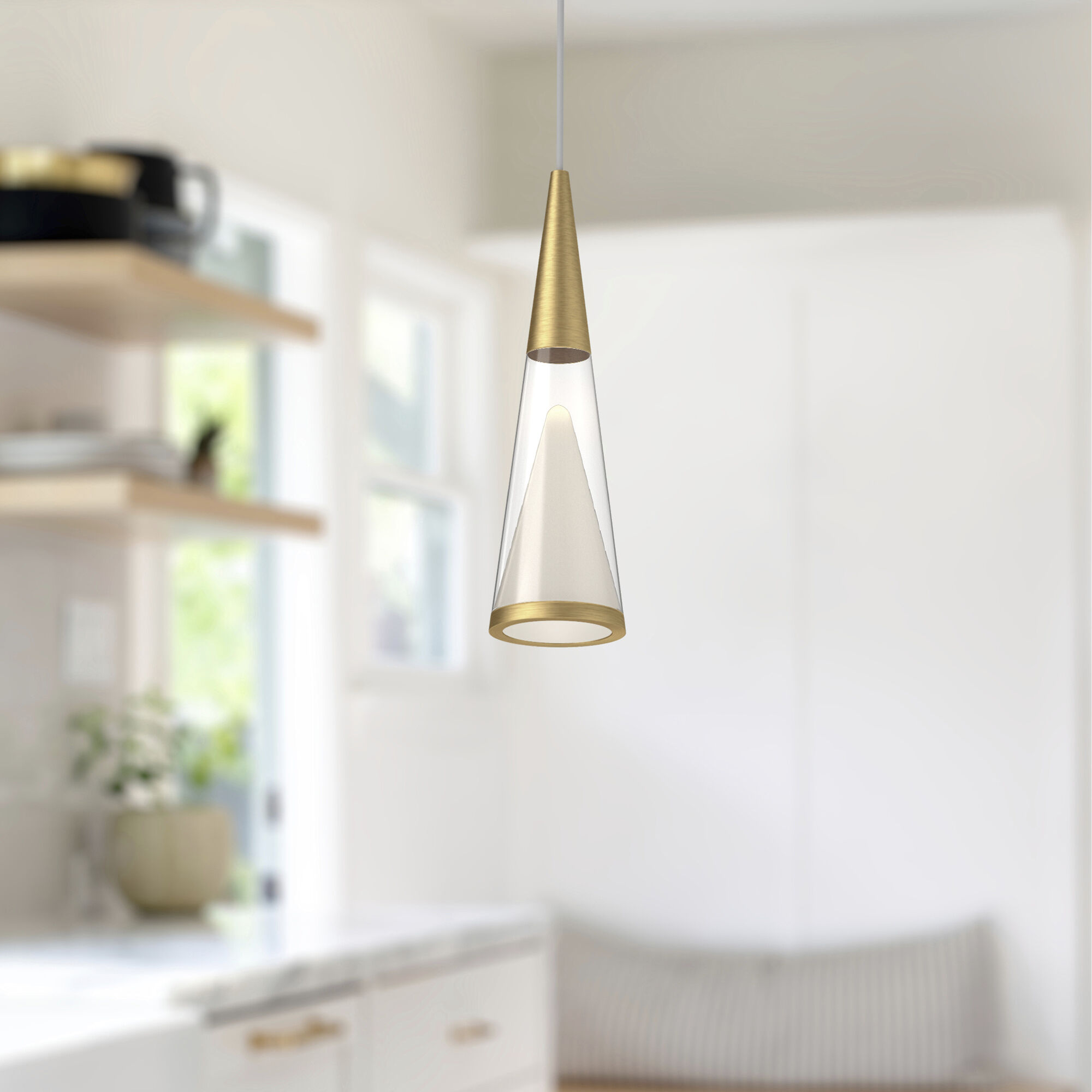 Malabar Pendant Ceiling Light in Brushed Gold