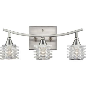 Matrix 3 Light 15 inch Satin Nickel with Clear Vanity Light Wall Light