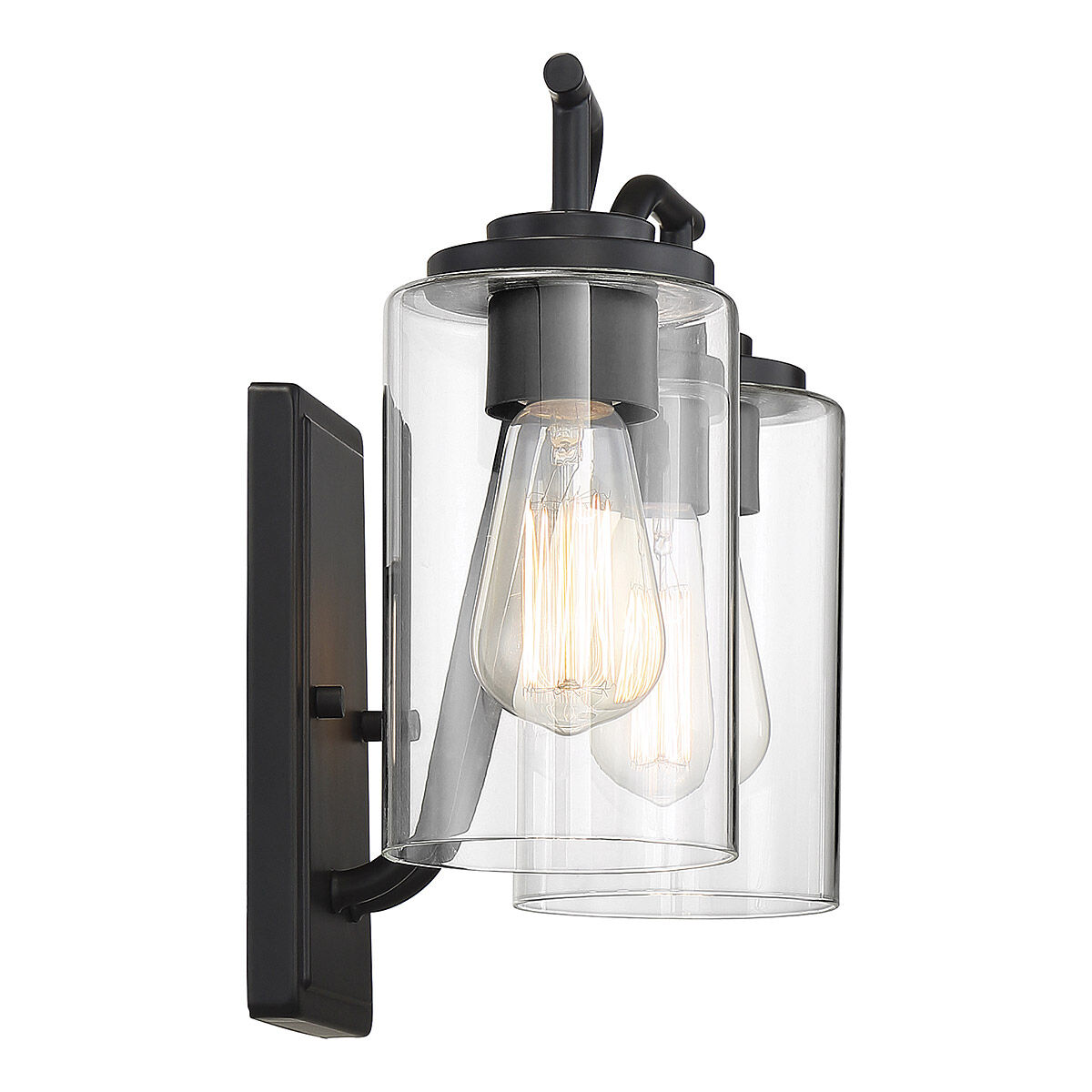 Farmhouse 2 Light 11 inch Matte Black Outdoor Wall Lantern