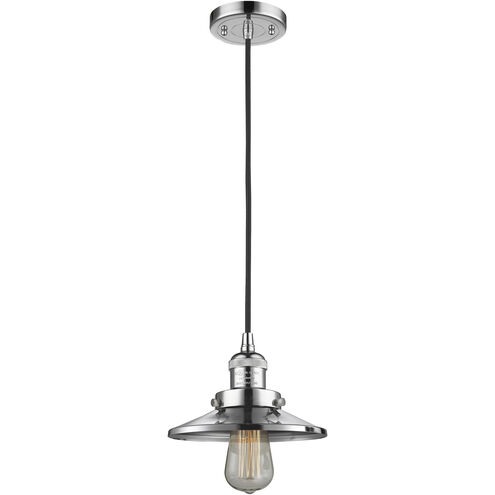 Franklin Restoration Railroad 1 Light 8 inch Polished Chrome Mini Pendant Ceiling Light in Incandescent, Franklin Restoration