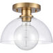 Julian 1 Light 10 inch Brushed Gold Semi Flush Mount Ceiling Light
