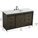 Austin 60 X 34 inch Expresso Bathroom Vanity Cabinet