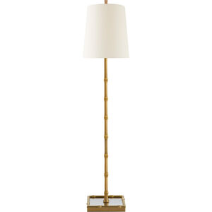 Grenol 32.5 inch 40.00 watt Hand-Rubbed Antique Brass Buffet Lamp Portable Light in Natural Percale