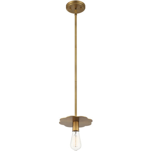 Modern 1 Light 8 inch Natural Brass Mini-Pendant Ceiling Light