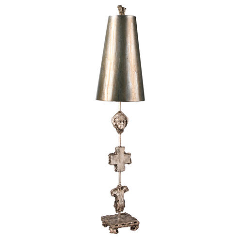 Fragment 40 inch 60.00 watt Silver Leaf And Umber Glaze Table Lamp Portable Light, Flambeau