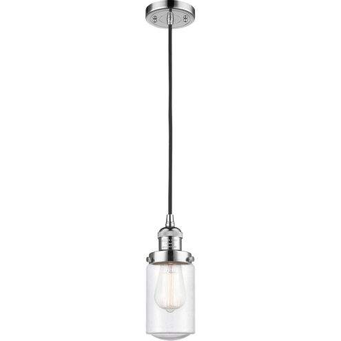 Franklin Restoration Dover 1 Light 5 inch Polished Chrome Mini Pendant Ceiling Light in Seedy Glass, Franklin Restoration