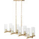 Juniper 8 Light 40.25 inch Aged Brass Linear Chandelier Ceiling Light