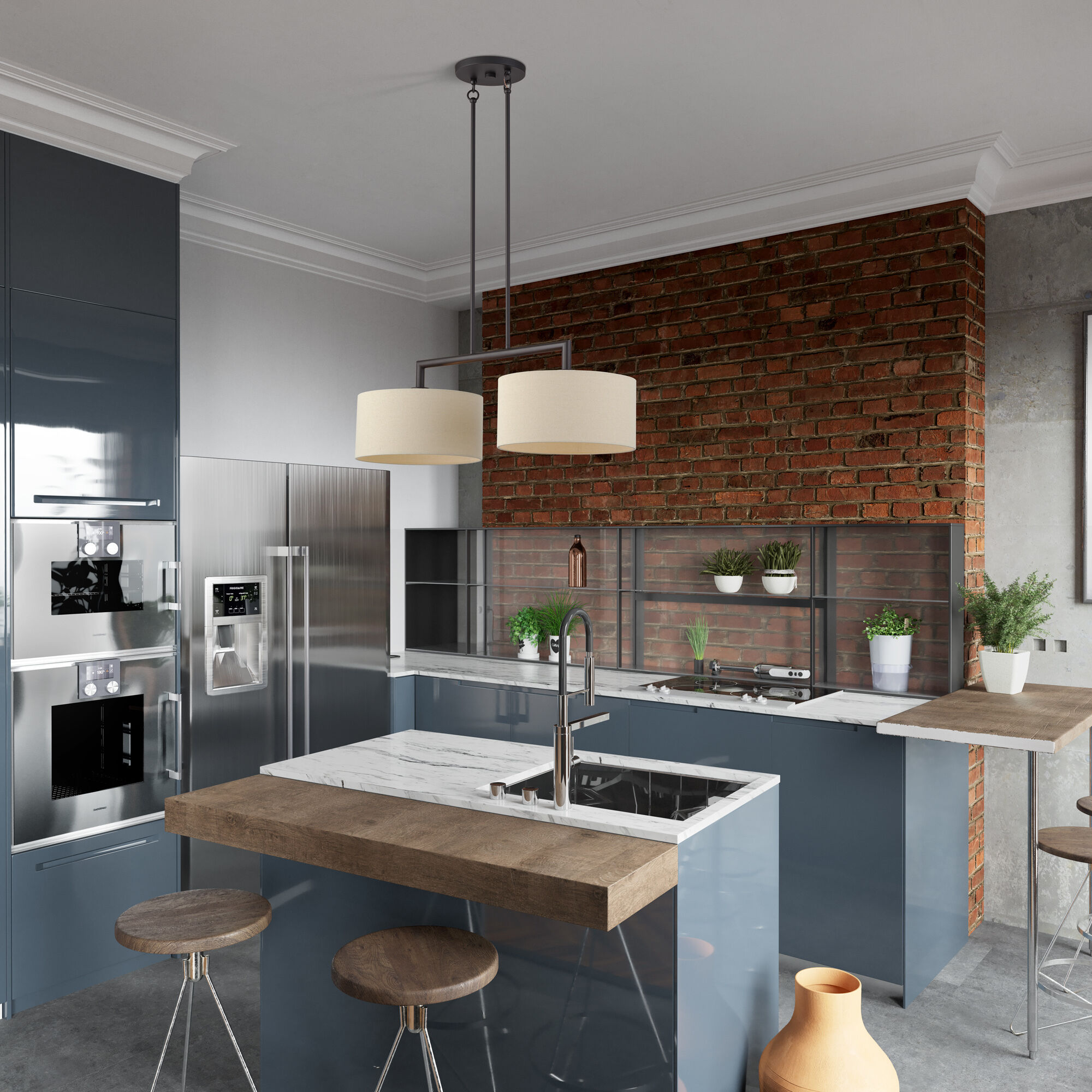 Bellingham 2 Light 35 inch Bronze Linear Chandelier Ceiling Light, Large