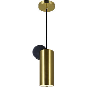 Saleen 6 inch Brass and Black Mini Pendant Ceiling Light