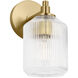 C&M by Chapman & Myers Barstow 1 Light 4.5 inch Burnished Brass Bath Vanity Wall Light