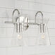 Mila 2 Light 14 inch Polished Nickel Vanity Light Wall Light