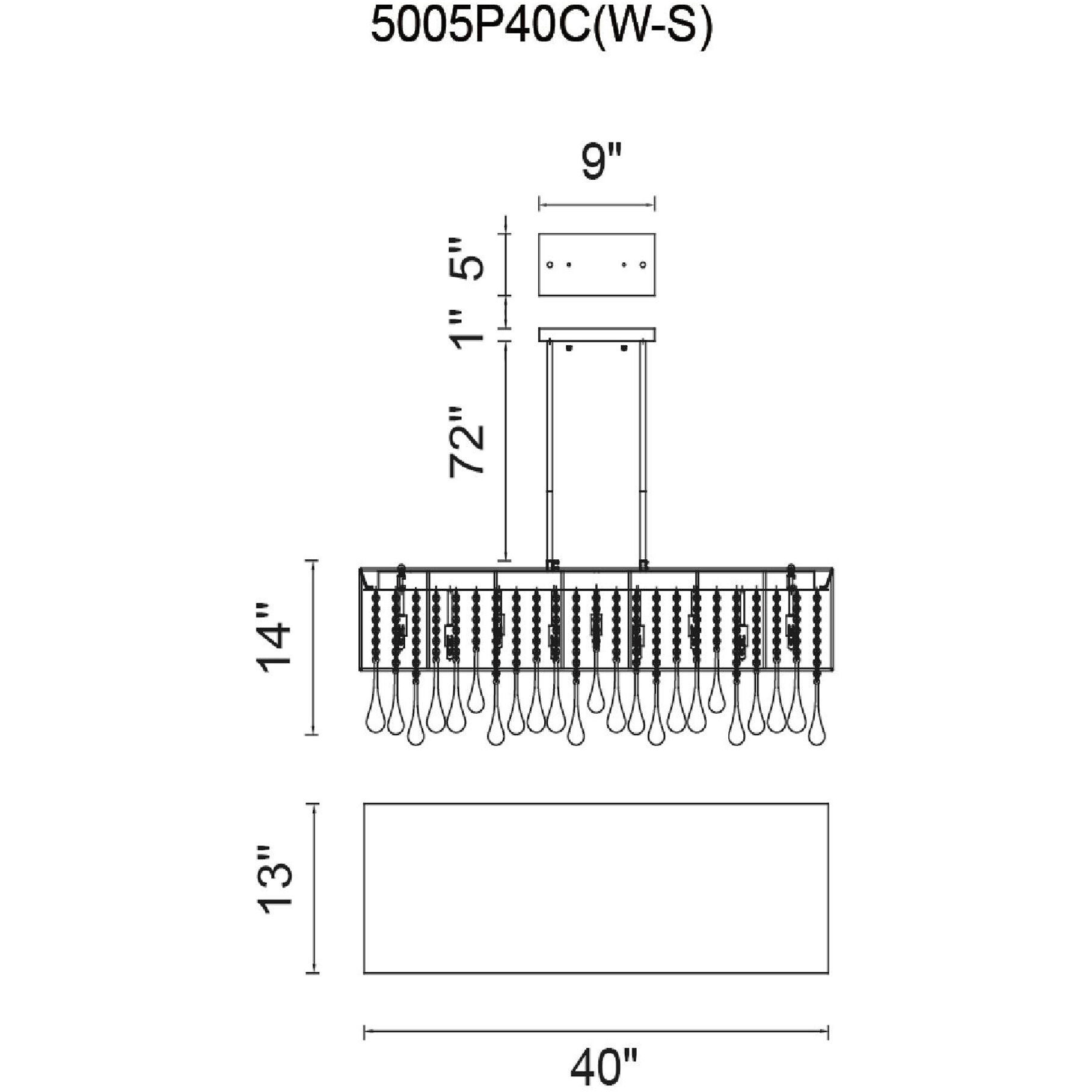 Water Drop 14 Light 13 inch Chrome Drum Shade Chandelier Ceiling Light in White / Smoke