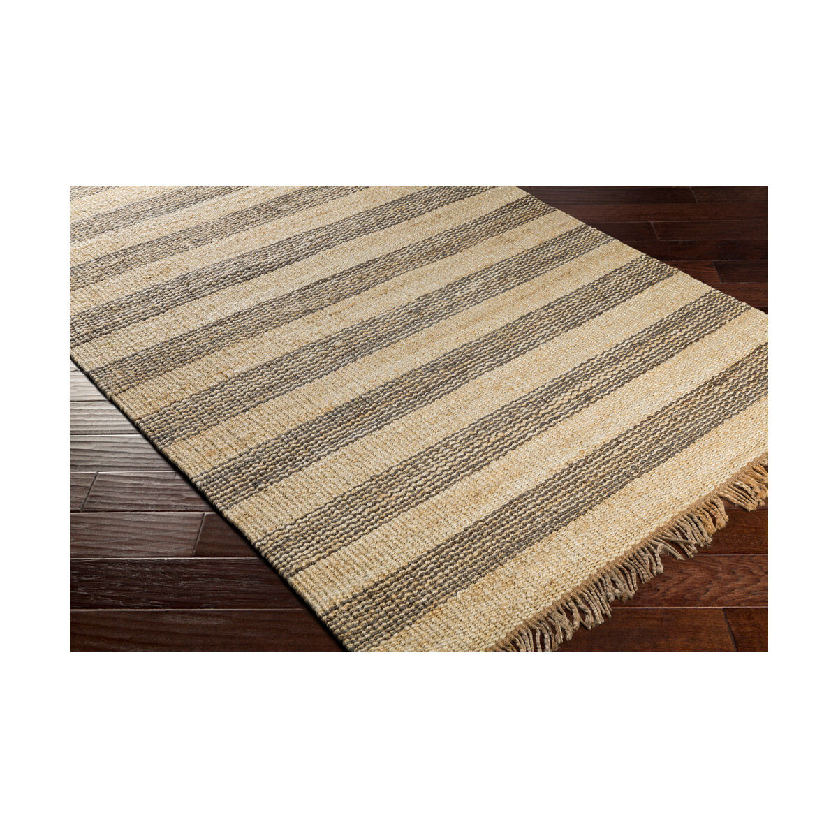 Davidson II 96 X 30 inch Medium Gray/Cream/Khaki Rugs, Jute