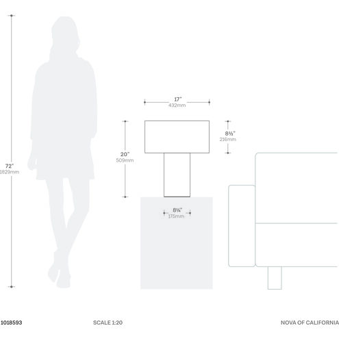 Moonlight 20 inch 60.00 watt Sage Table Lamp Portable Light