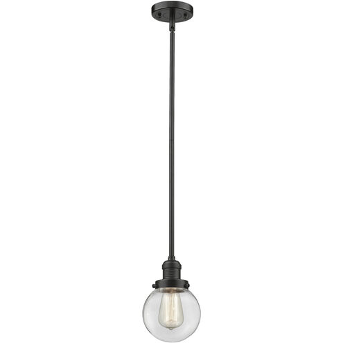 Franklin Restoration Beacon 1 Light 6 inch Oil Rubbed Bronze Mini Pendant Ceiling Light in Incandescent, Clear, Franklin Restoration