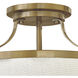 Charlotte 3 Light 20 inch Brushed Caramel Indoor Semi-Flush Mount Ceiling Light