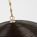 Suzanne Kasler Emerson LED 42.25 inch Hand-Rubbed Antique Brass Pendant Ceiling Light in Espresso Rattan