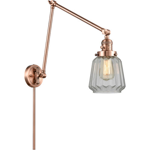 Chatham 30 inch 60.00 watt Antique Copper Swing Arm Wall Light, Franklin Restoration